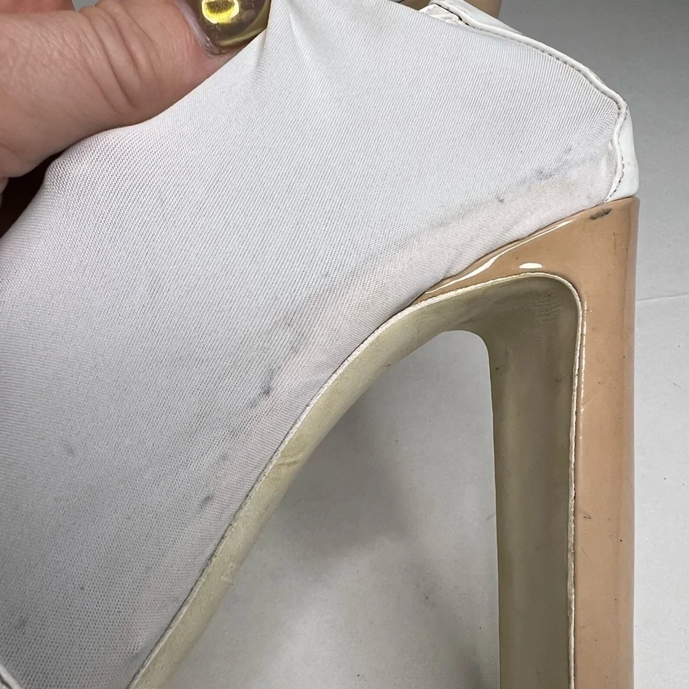 Vintage Emporio Armani Patent Toe Pointed Pumps Ankle Strap and Material Upper